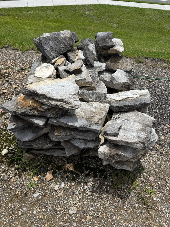 Decorative boulders & yard art rock at the West Volusia Shed Co. yard in DeLand, FL